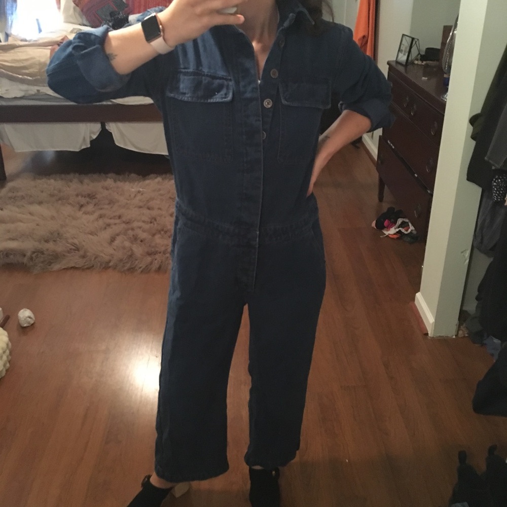 Vintage Denim Utility Suit / Jumpsuit size Sm